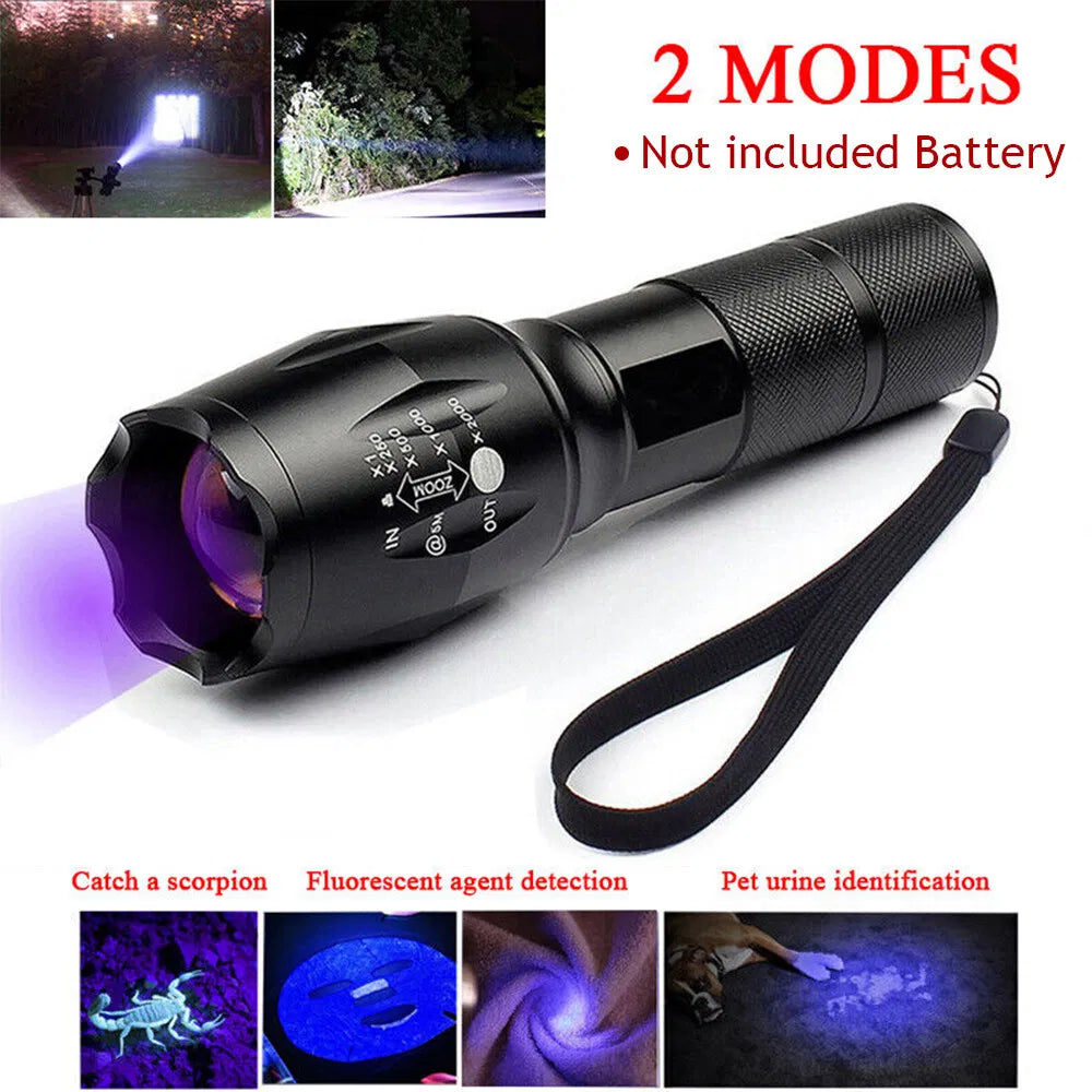 Zoomable Dual-Light UV Flashlight