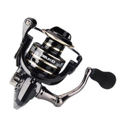 Fishing reel with 'Deukio' branding on a white background