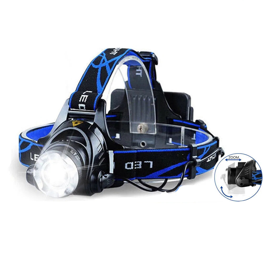 LED headlamp on a white background