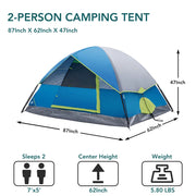 2-Person Lightweight Dome Camping Tent